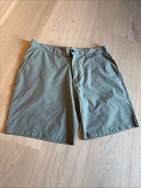 Hurley Olive Green Flat Front Men's Shorts